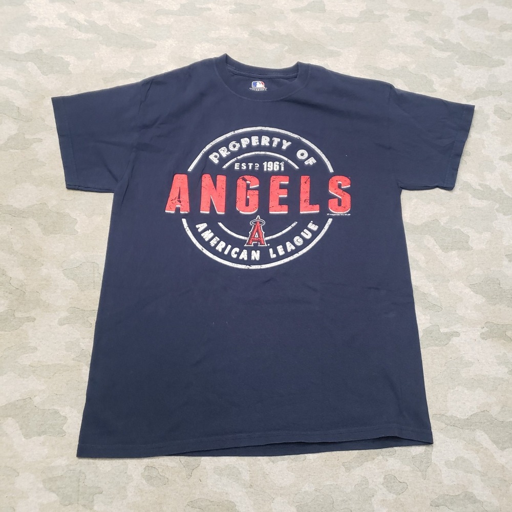 Los Angeles Angels Shirt Mens Medium Blue Short Sleeve MLB Baseball